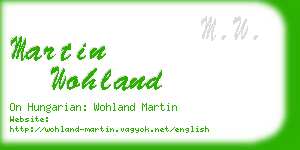 martin wohland business card